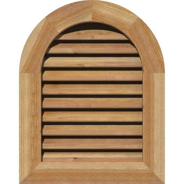Round Top Gable Vent Functional, Western Red Cedar Gable Vent w/1